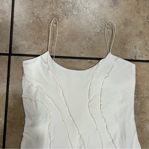 Mini Dress Oh Polly Ivory Bodycon Party Outfit Tight Fitting Short White- Size 6 - Picture 4 of 8